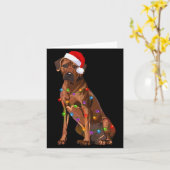Rhodesian Ridgeback Christmas Lights Xmas Dog Love Kaart (Gele Bloem)