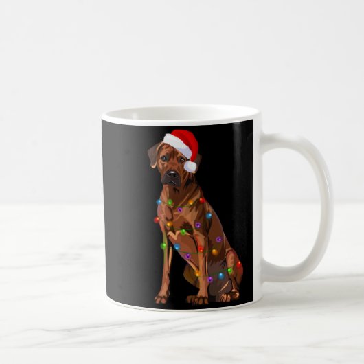 Rhodesian Ridgeback Christmas Lights Xmas Dog Love Koffiemok (Rechts)