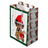 Rhodesian Ridgeback Christmas Medium Cadeauzakje (Voorkant Gekanteld)