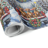 Rhodesian Ridgeback Christmas Red Truck Holiday Cadeaupapier (Rol Hoek)