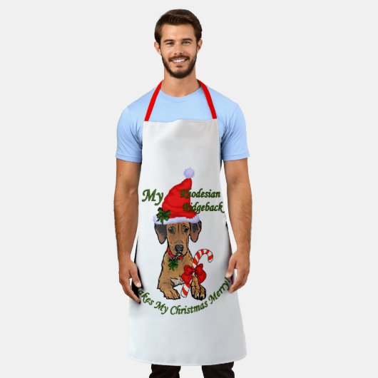 Rhodesian Ridgeback Christmas Schort (Gedragen)