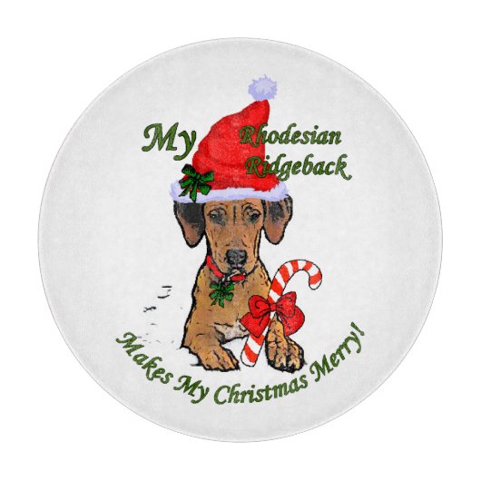 Rhodesian Ridgeback Christmas Snijplank (Voorkant)