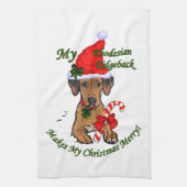 Rhodesian Ridgeback Christmas Theedoek (Verticaal)
