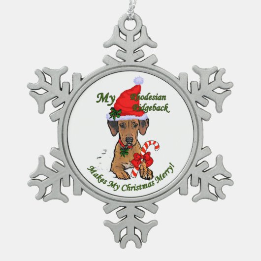 Rhodesian Ridgeback Christmas Tin Sneeuwvlok Ornament (Voorkant)