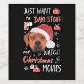 Rhodesian Ridgeback Christmas Wijn Etiket (Enkel label)