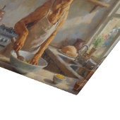 Rhodesian Ridgeback Cooking in Kitchen Snijplank (Hoek)