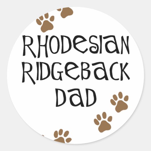 Rhodesian Ridgeback Dad Ronde Sticker (Voorkant)