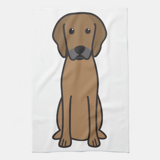 Rhodesian Ridgeback Dog Cartoon Theedoek (Verticaal)