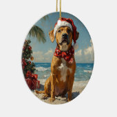 Rhodesian Ridgeback Dog Christmas  Beach Keramisch Ornament (Rechts)