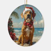 Rhodesian Ridgeback Dog Christmas  Beach Keramisch Ornament (Links)