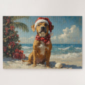 Rhodesian Ridgeback Dog Christmas  Beach Legpuzzel (Horizontaal)