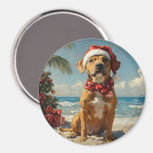 Rhodesian Ridgeback Dog Christmas  Beach Magneet (Voorkant / Achterkant)