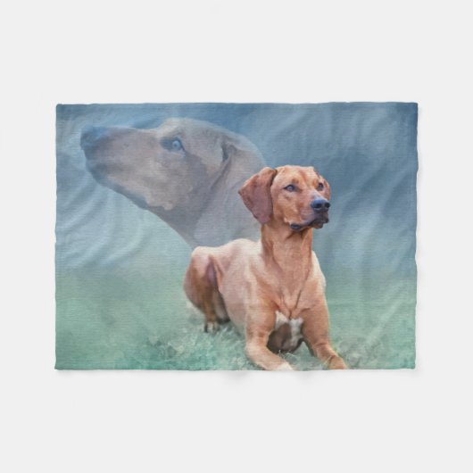 Rhodesian Ridgeback Dog Collage Fleece Deken (Voorkant (Horizontaal))