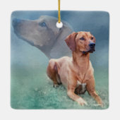 Rhodesian Ridgeback Dog Collage Keramisch Ornament (Achterkant)