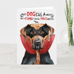 Rhodesian Ridgeback Dog Count DOGcula Halloween Feestdagen Kaart