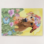 Rhodesian Ridgeback Dog Flowers Legpuzzel (Horizontaal)