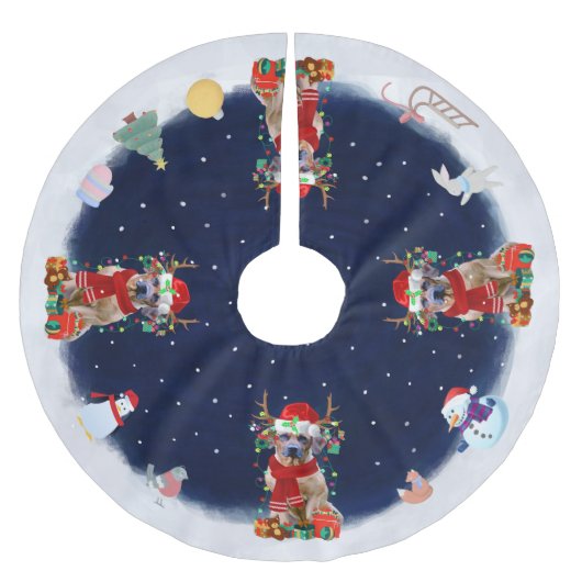 Rhodesian Ridgeback Dog Laat het sneeuwen Kerstboom Rok (Voorkant)