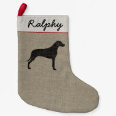 Rhodesian Ridgeback Dog Silhouette Holiday Aangepa Kleine Kerstsok (Voorkant)