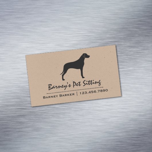 Rhodesian Ridgeback Dog Silhouette Magnetisch Visitekaartje (Voorbeeld)