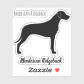 Rhodesian Ridgeback Dog Silhouette Ridgie Vinyl Sticker (Vel)