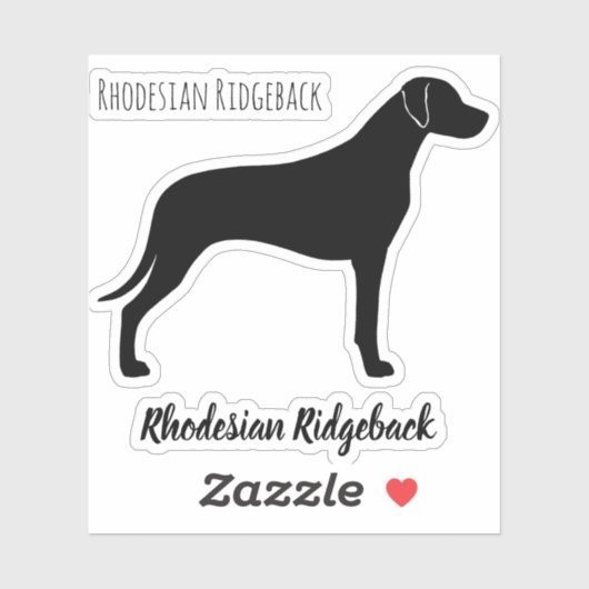 Rhodesian Ridgeback Dog Silhouette Ridgie Vinyl Sticker (Vel)
