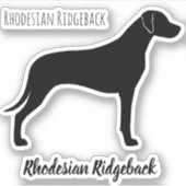 Rhodesian Ridgeback Dog Silhouette Ridgie Vinyl Sticker (Voorkant)