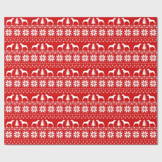 Rhodesian Ridgeback Dog Silhouettes Kerstmis Cadeaupapier (Vlak)