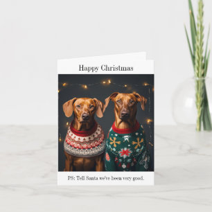 Rhodesian Ridgeback Dogs Happy Christmas Kaart