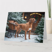 Rhodesian Ridgeback Feestelijke Kerstvakantie Kaart (Voorkant)