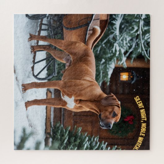 Rhodesian Ridgeback Feestelijke Kerstvakantie Legpuzzel (Horizontaal)