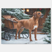 Rhodesian Ridgeback Feestelijke Kerstvakantie Magneet (Voorkant)