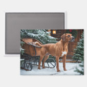 Rhodesian Ridgeback Feestelijke Kerstvakantie Magneet (Voorkant / Achterkant)