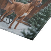 Rhodesian Ridgeback Feestelijke Kerstvakantie Snijplank (Hoek)