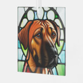 Rhodesian Ridgeback "Glas in lood" Glas Ornament (Voorkant links)