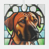 Rhodesian Ridgeback "Glas in lood" Glas Ornament (Voorkant)
