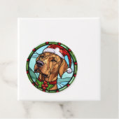 Rhodesian Ridgeback Glas in lood Kerst Bedankjes Labels (In situ)