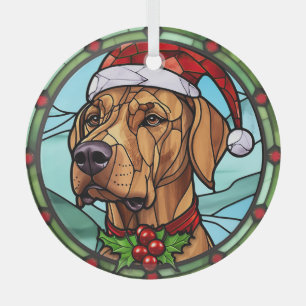 Rhodesian Ridgeback Glas in lood Kerst Glas Ornament