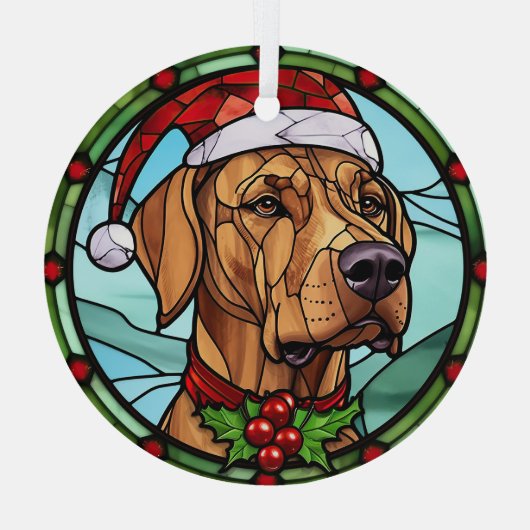Rhodesian Ridgeback Glas in lood Kerst Glas Ornament (Achterkant)