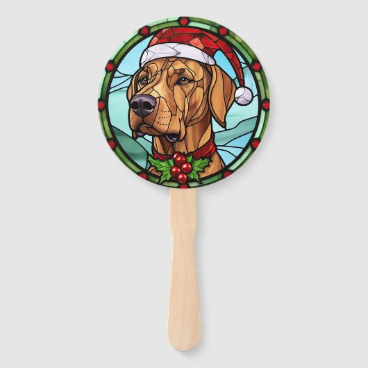Rhodesian Ridgeback Glas in lood Kerst Handwaaier (Achterkant)