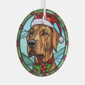Rhodesian Ridgeback Glas in lood Kerst Ornament (Voorkant Rechts)