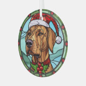 Rhodesian Ridgeback Glas in lood Kerst Ornament (Voorkant links)