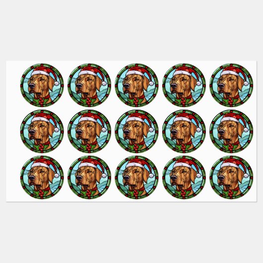 Rhodesian Ridgeback Glas-in-lood Kerstmis Labels (Vel)