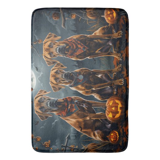 Rhodesian Ridgeback Halloween Griezelen  Badmat (Voorkant Verticaal)