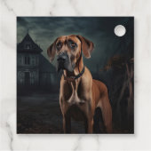 Rhodesian Ridgeback Halloween Griezelen Bedankjes Labels (Achterkant)