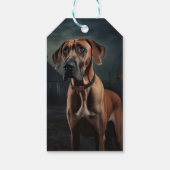 Rhodesian Ridgeback Halloween Griezelen Cadeaulabel (Achterkant)