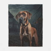 Rhodesian Ridgeback Halloween Griezelen Fleece Deken (Voorkant)