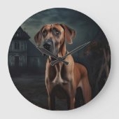 Rhodesian Ridgeback Halloween Griezelen Grote Klok (Voorkant)