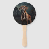 Rhodesian Ridgeback Halloween Griezelen Handwaaier (Achterkant)