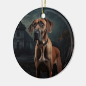 Rhodesian Ridgeback Halloween Griezelen Keramisch Ornament (Links)