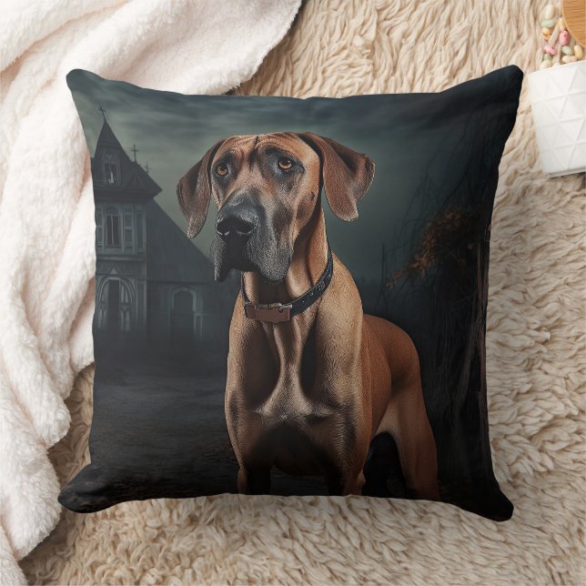 Rhodesian Ridgeback Halloween Griezelen Kussen (Deken)